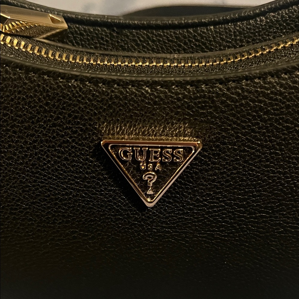 GUESS Black Shoulder Bag with Gold Accents. Brand New! - Picture 2 of 10
